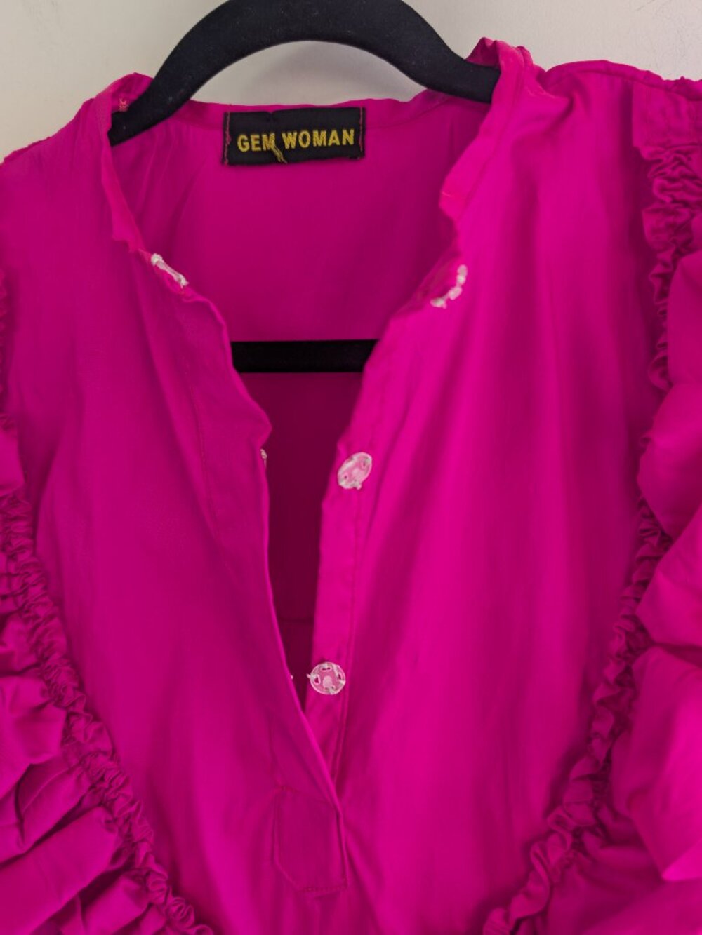 Gem Woman — Fuchsia Ruffle Sleeveless Dress - Picture 3 of 9